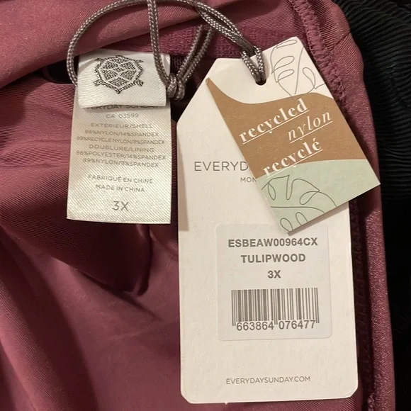 Everyday Sunday The Wrap Cutout One-Piece Swimsuit, Tulipwood, sz 3X - Picture 10 of 15